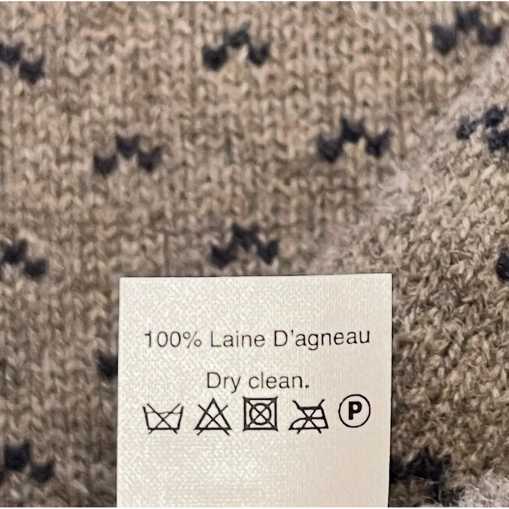 FLAWS  J. Crew Lambswool All Over Print Crewneck Sweater Mens Size XL Preppy New